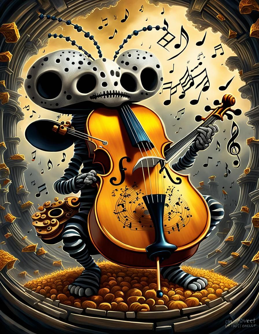 Gothic Myconid's Musical Explosion: Digital Masterpiece