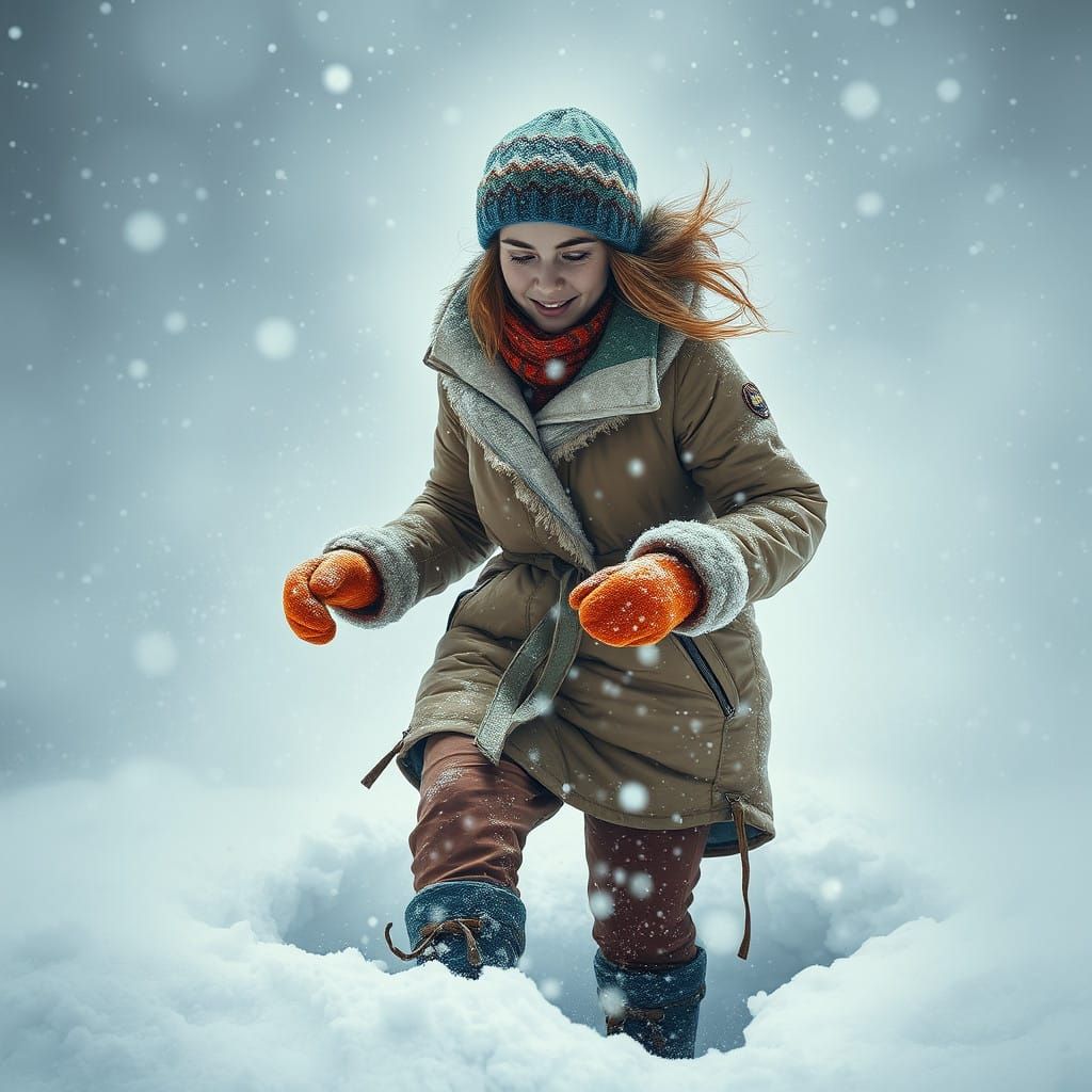 Winter's Fury in Vibrant, Hyper-Realistic Detail