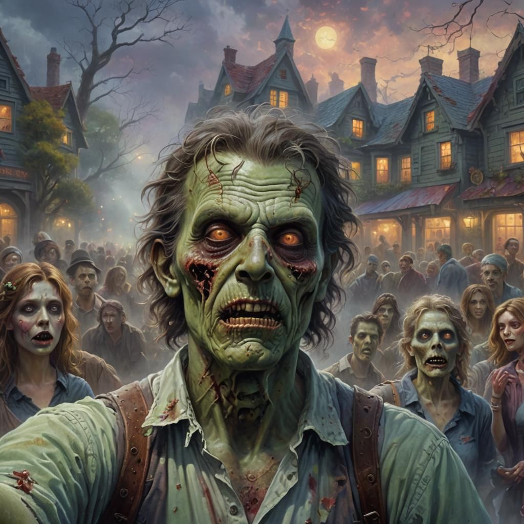 Zombie Selfie in Ethereal Fantasy Style