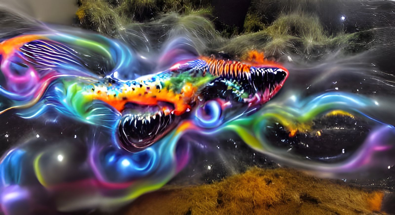 Dragonfish Flies Through Psychedelic Black Hole