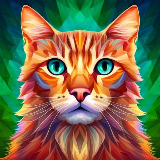 Prismatic Cat Kaleidoscope Image