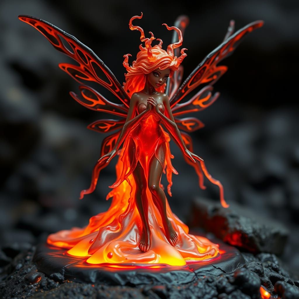 Lava Fairy in Fiery Molten Form
