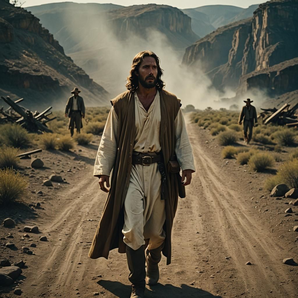 Jesus as Desperado: Cinematic Film Still