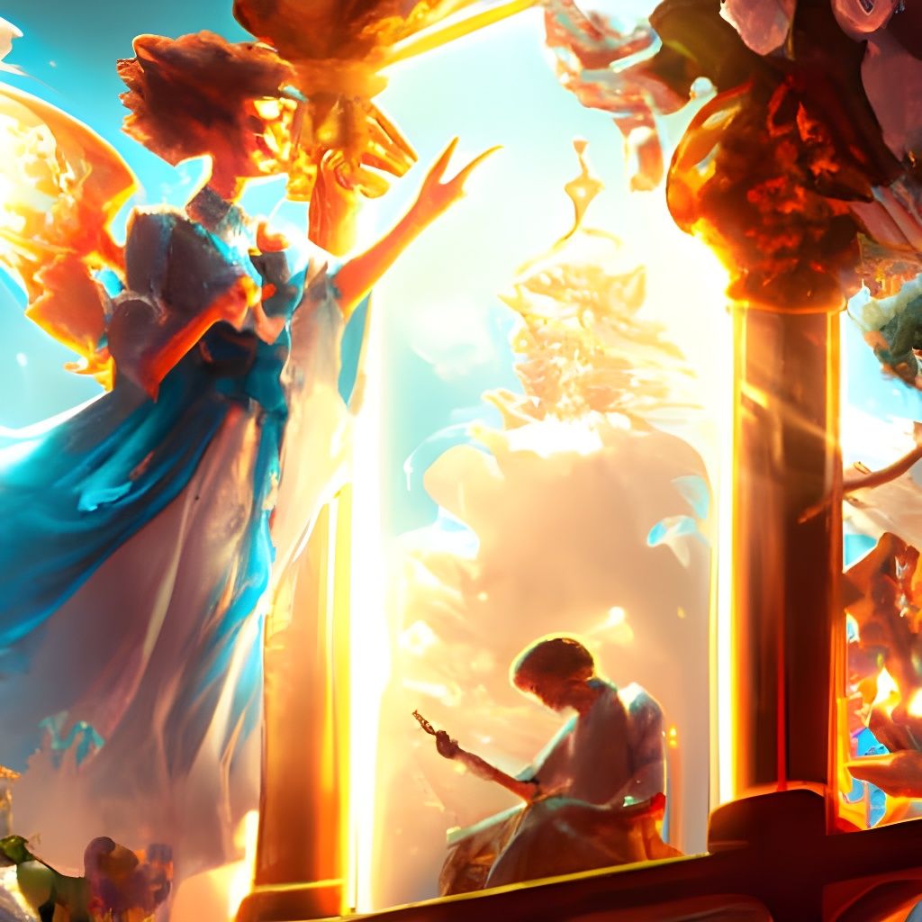 Heavenly Figure in Divine Light, Hyperdetailed Art