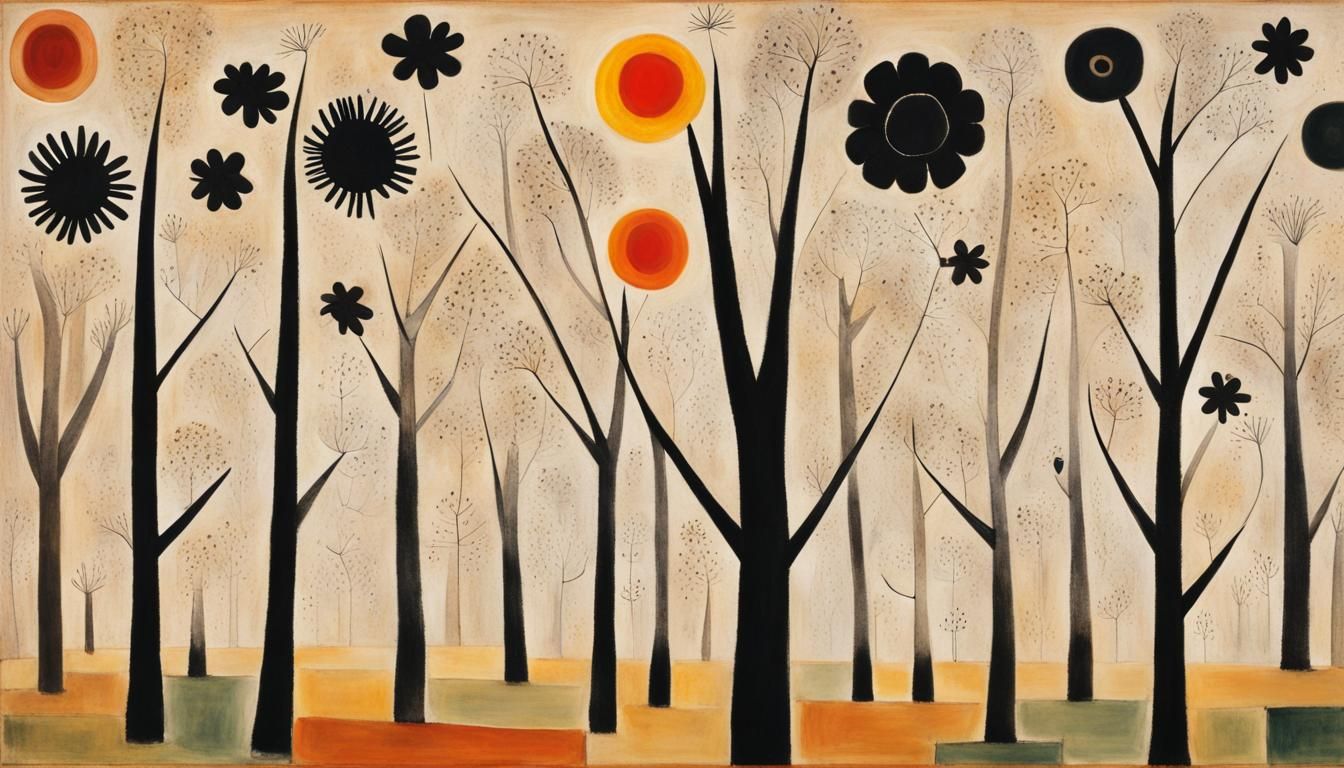 Fiery Firefly Scene Inspired by Early Modern Art