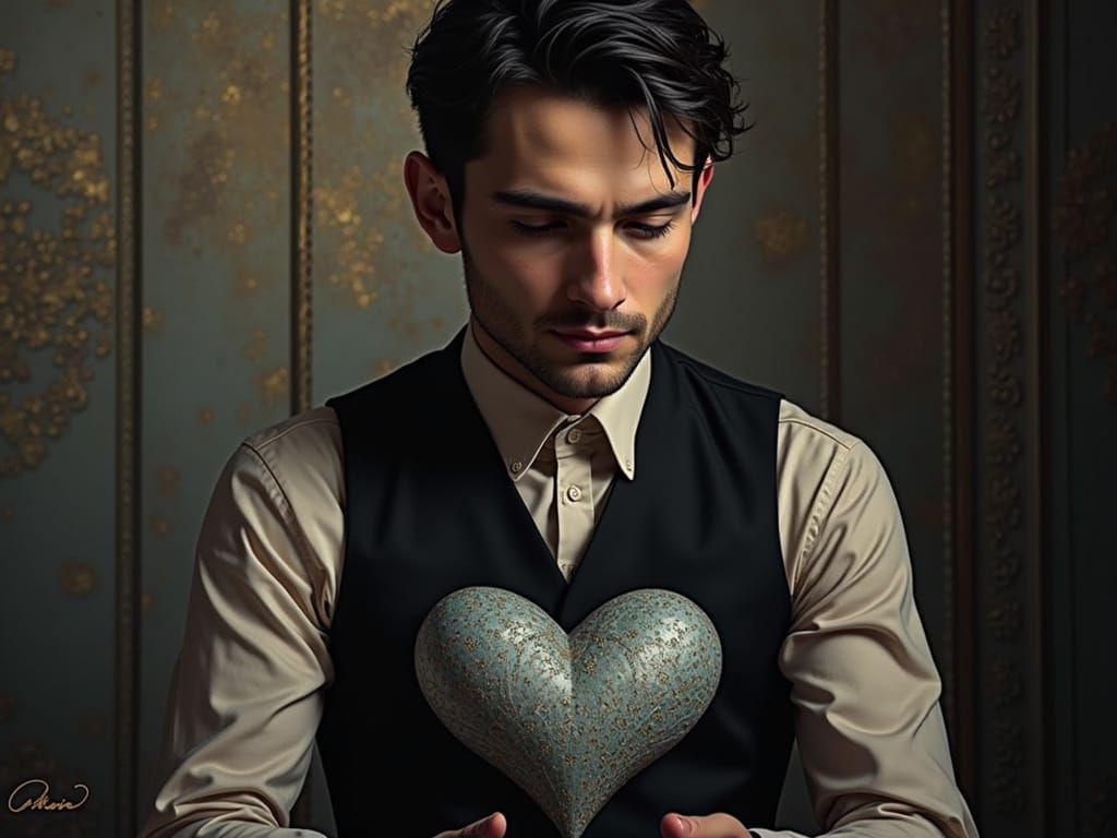 Man Offering Heart: A Symbolic Gesture