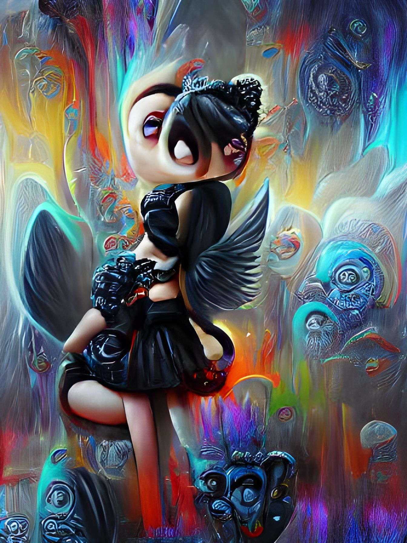 Gothic Angel in Pop Surrealism Style
