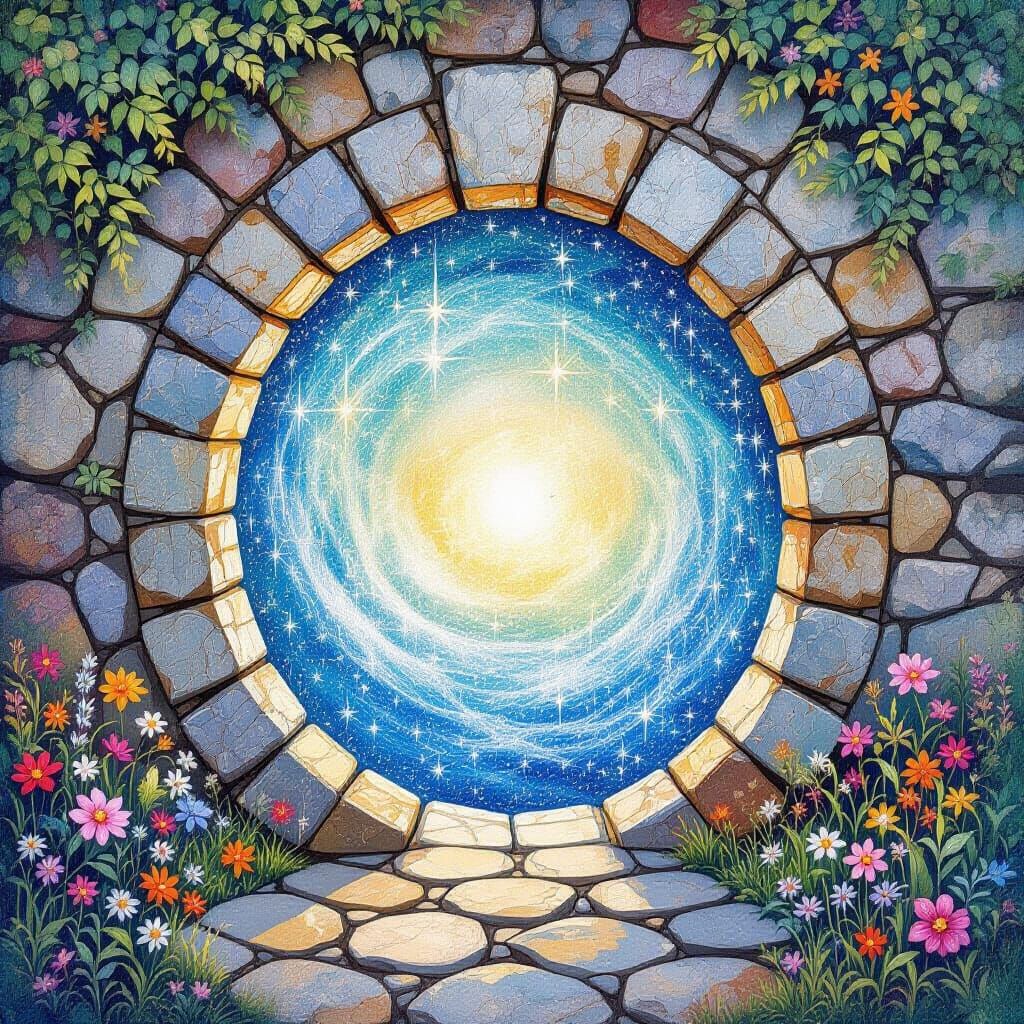 Mystic Portal to Glitter World in Stone Wall