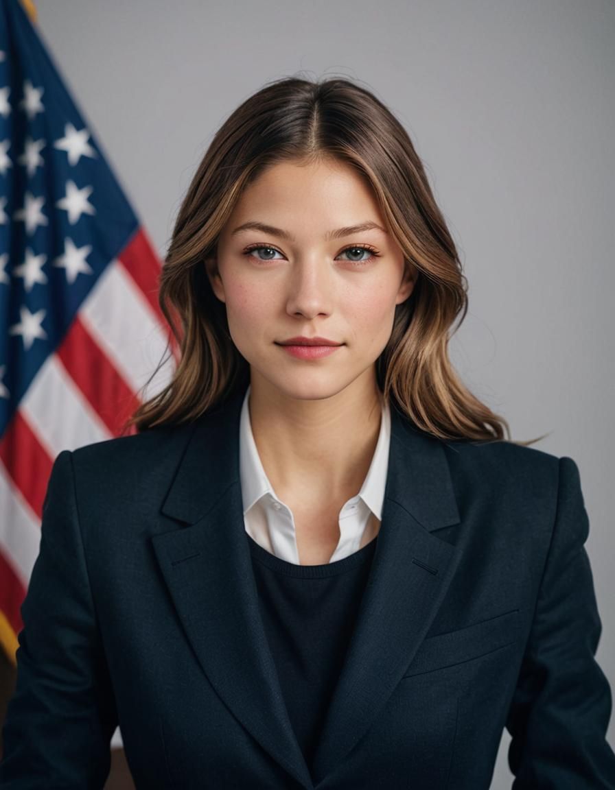 Hyperrealistic Portrait of Melissa Benoist in Business Attir...