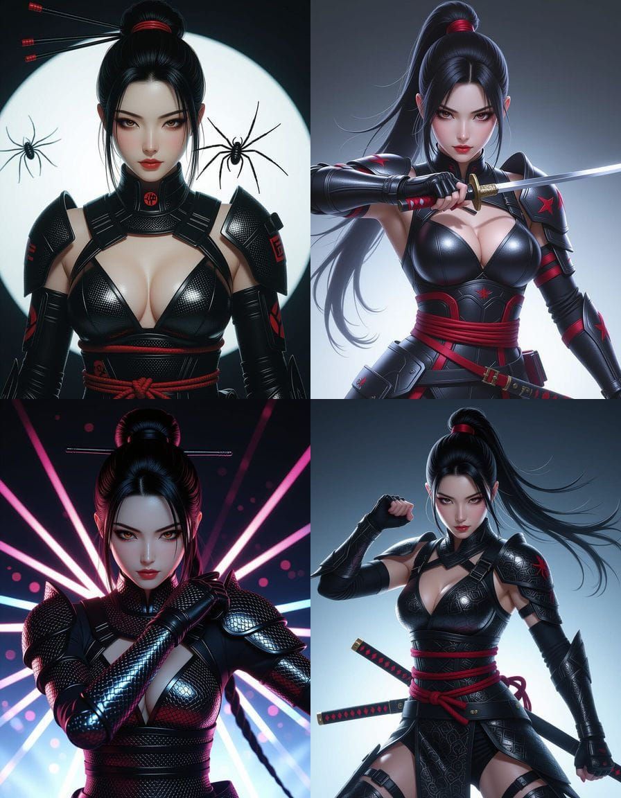 Cyberpunk Kunoichi Juri Lee: Hyper-Realistic Airbrush Portra...