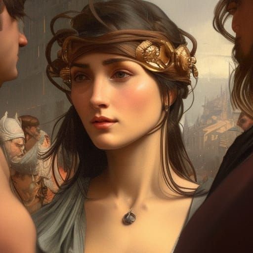 Medieval Milan Street Scene: Detailed Portrait