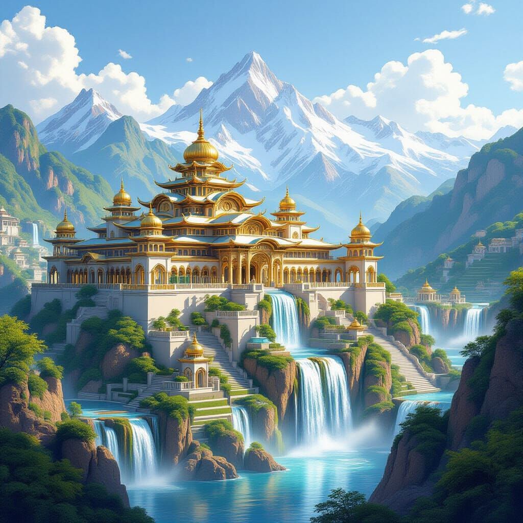 majestic palace in the valley