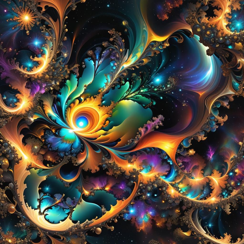 Fractal Landscape: Biotic Matter Unfolding in Rainbow Colors
