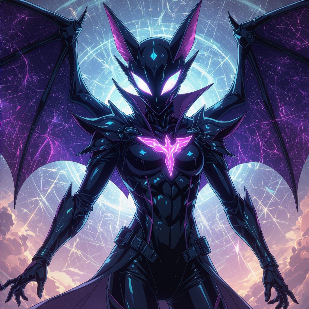 Cosmic Alien Vigilante in Neon Space