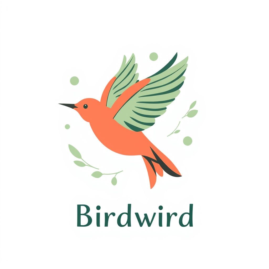 Vibrant Bird in Flight, Eco-Friendly Brand Identity with Cor...