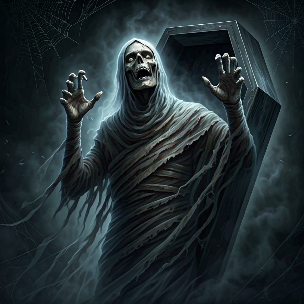 Tormented Revenant in Victorian Gothic Style
