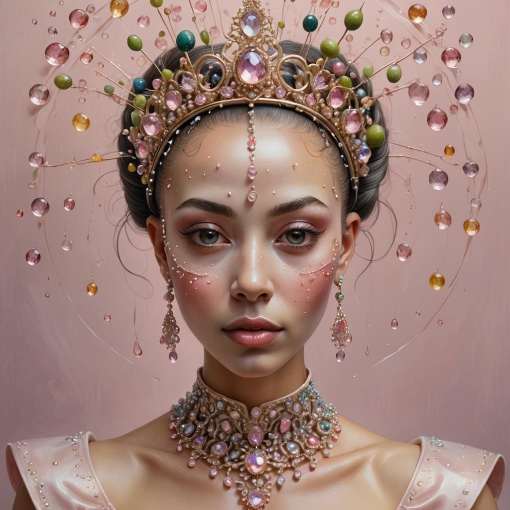 Dreamy Portrait of a Beautiful Bald Girl