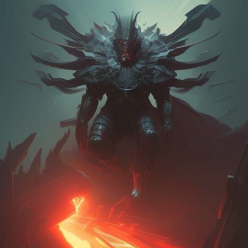 Dark Fantasy Superbeast Concept Art in 8k