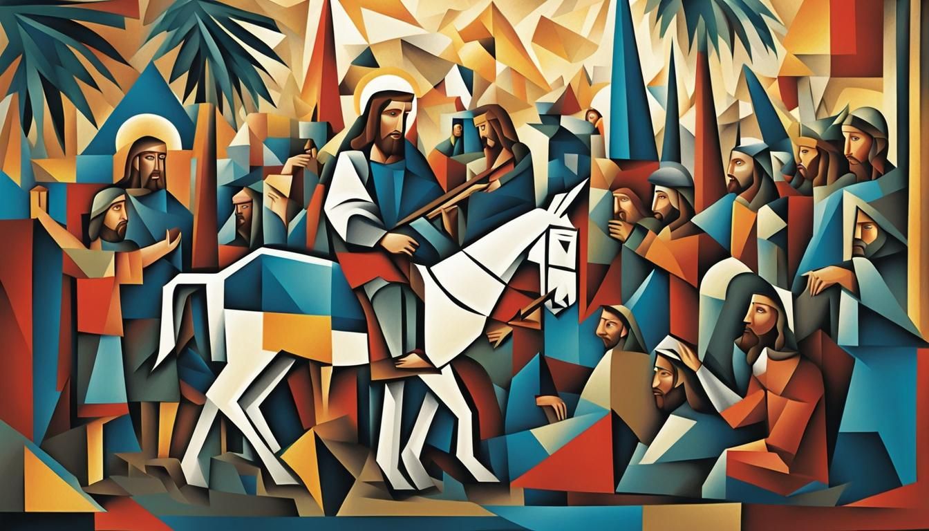 Jesus Enters Jerusalem: A Neo-Cubist Depiction
