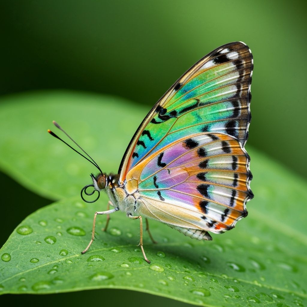 Vibrant Rainbow Butterfly Macro Shot