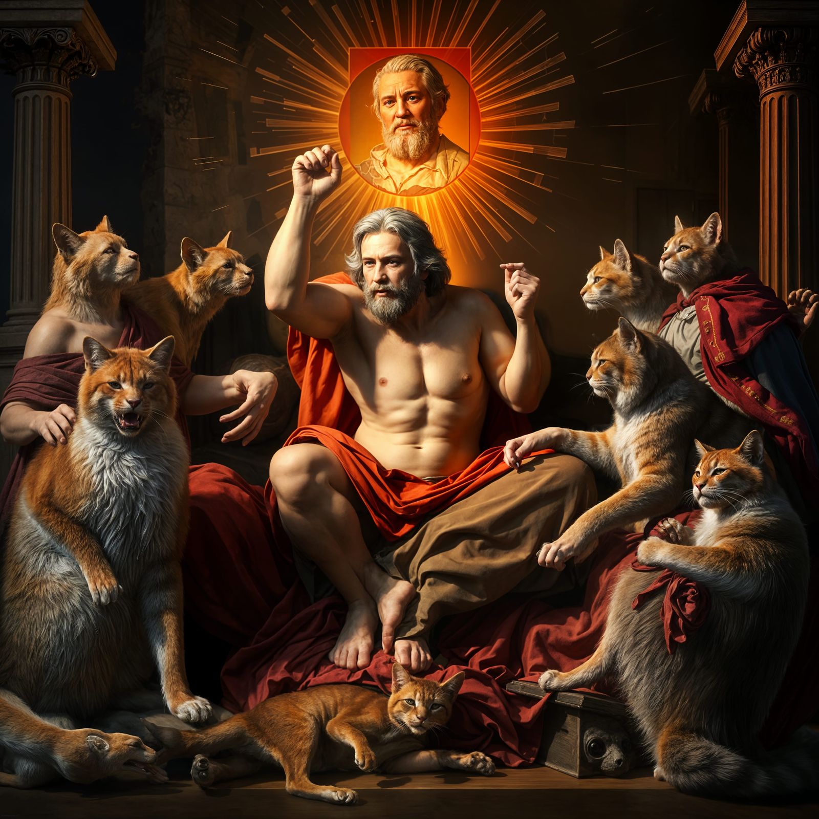 Surreal Angel Creates Feline Version of Adam in Cyberpunk St...