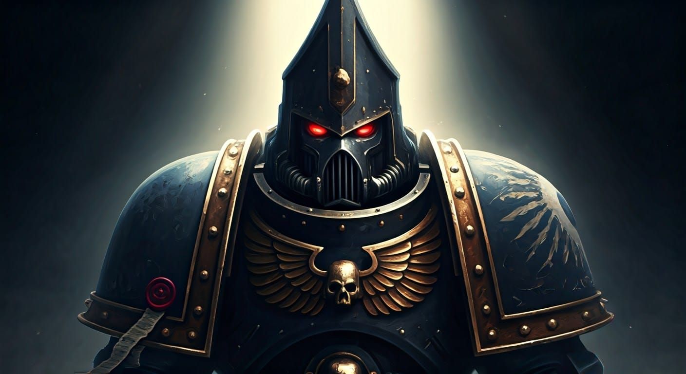 Warhammer 40k Space Marine Chaplain Portrait in Light
