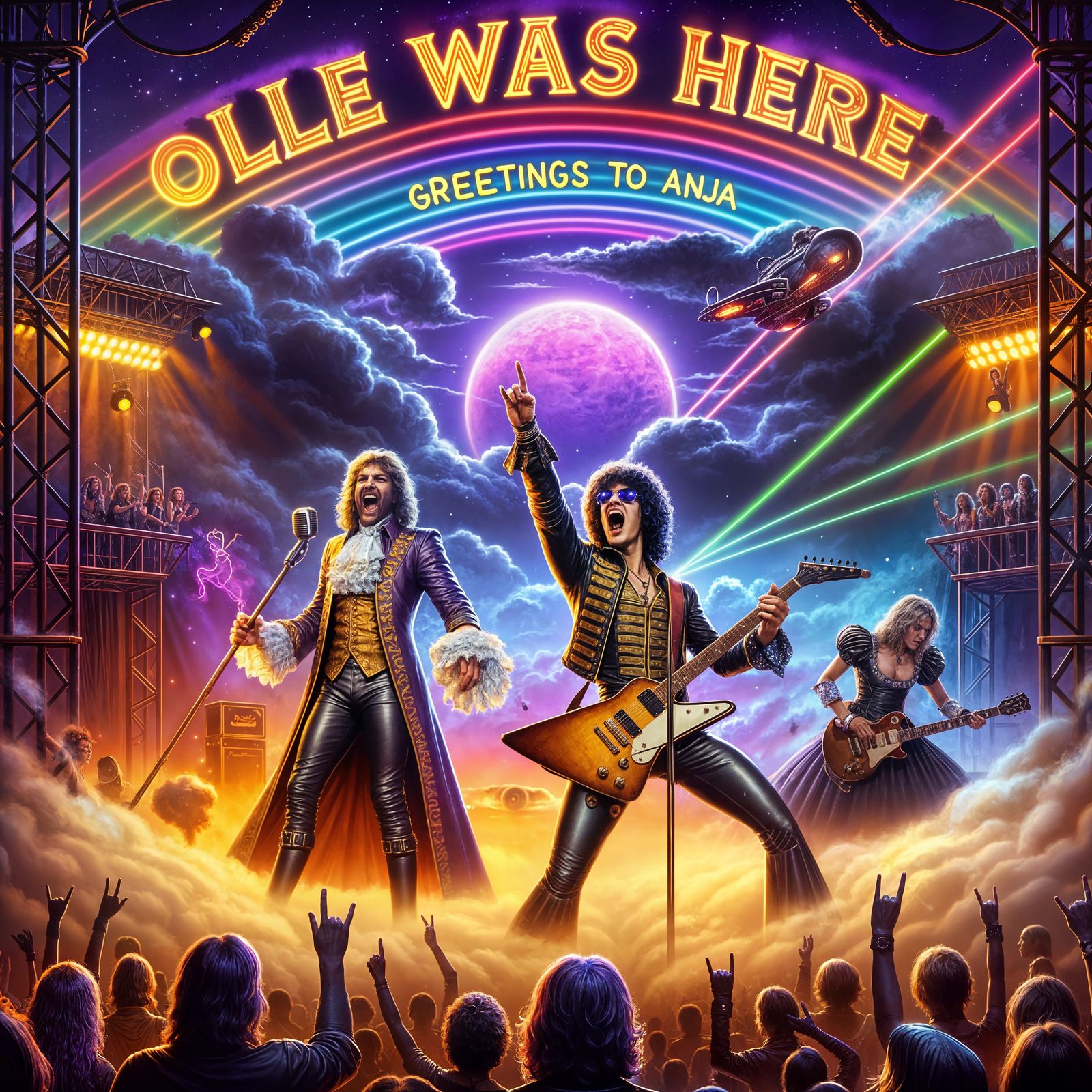 Electric Rock Gods of the 1970s in a Vibrant Concert Scene