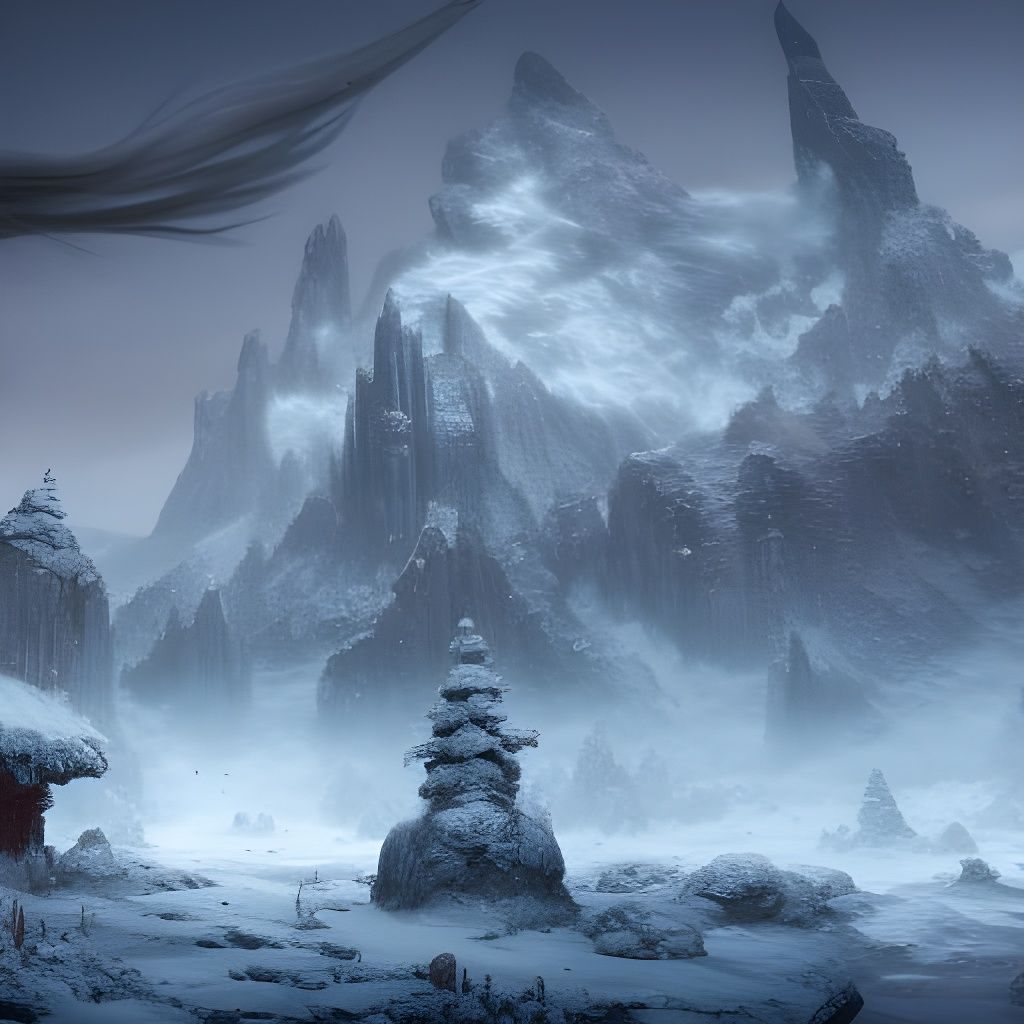 Fimbulwinter in Midgard: Detailed Matte Painting