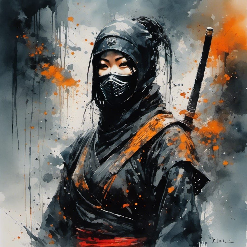 Beautiful Ninja Warrior in Asian Android Style