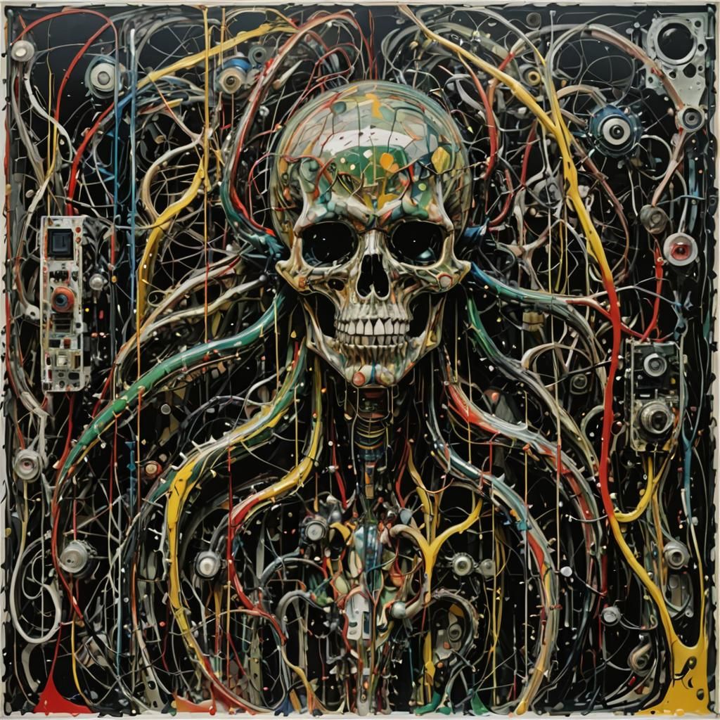 Coded Creature in Abstract Expressionist Style