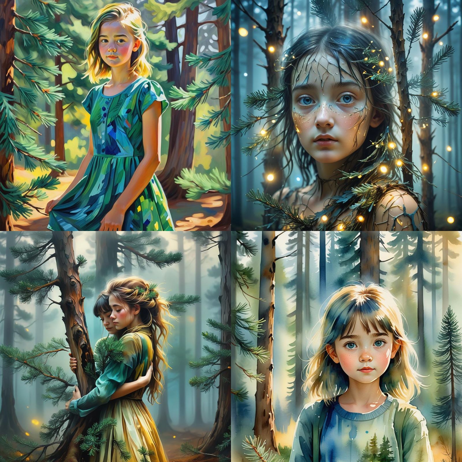 Pine Girl Generated by AI