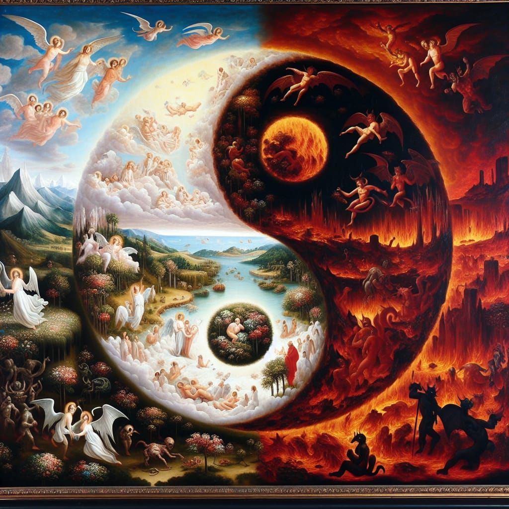 Renaissance Yin Yang Landscape: Heaven and Hell