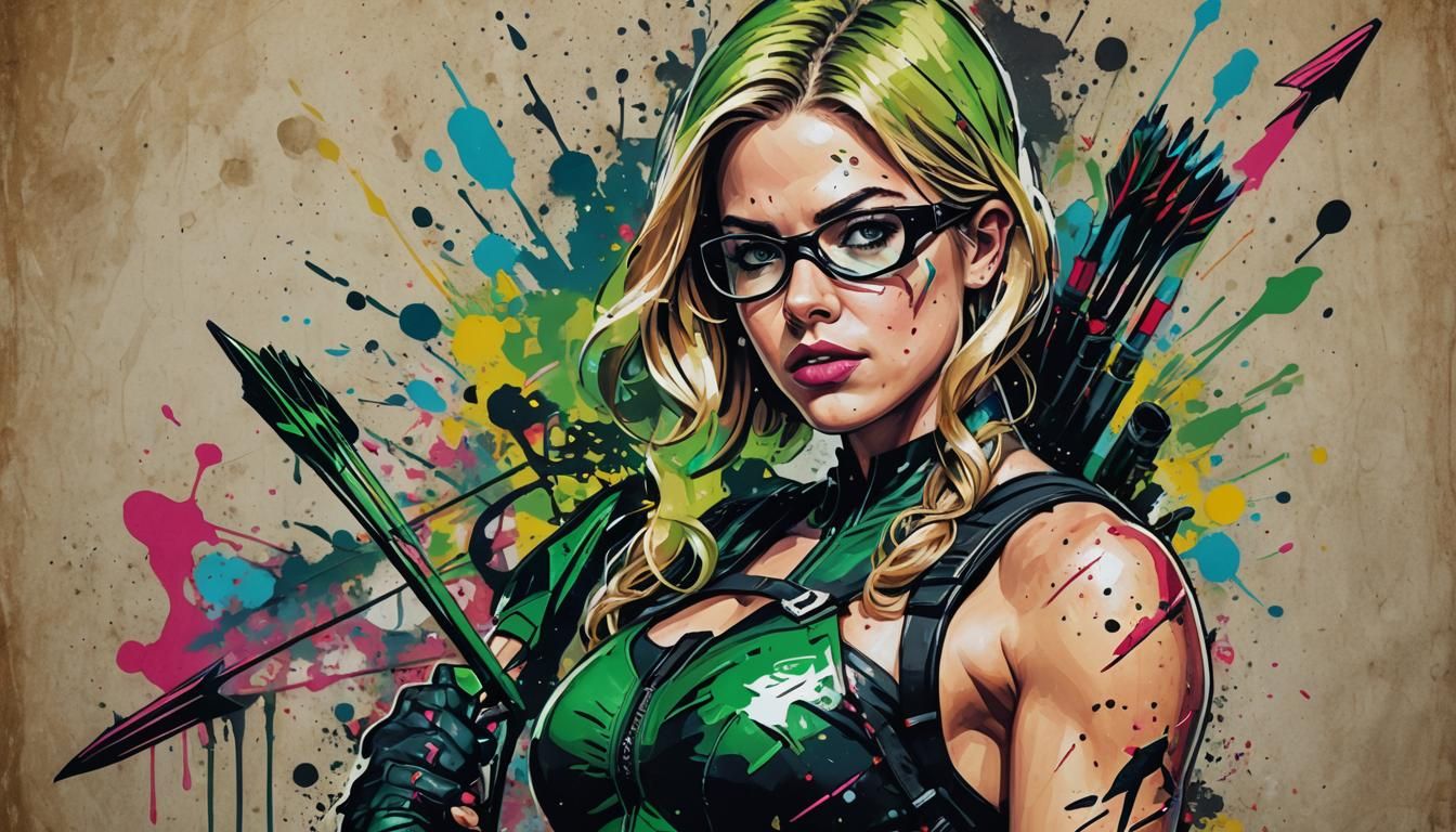 Felicity Smoak Pin-Up in Graffiti Splash Art