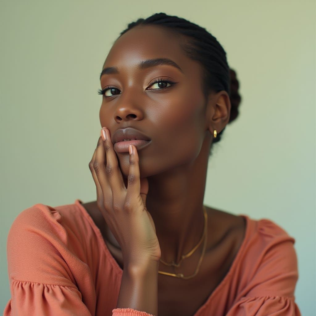 Ethereal Portrait in Vibrant Colors and Textures