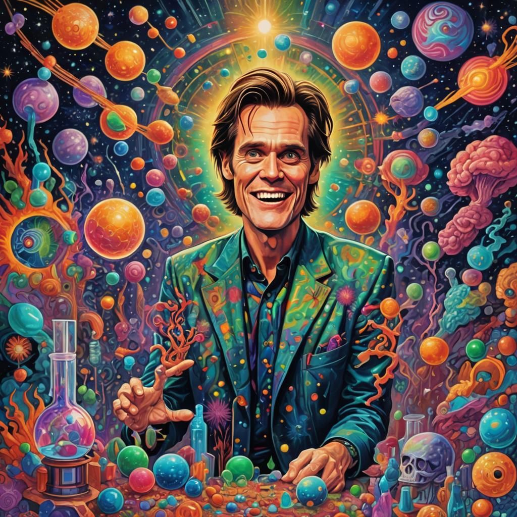 Jim Carrey in a Psychedelic Drug Lab, Astral Art