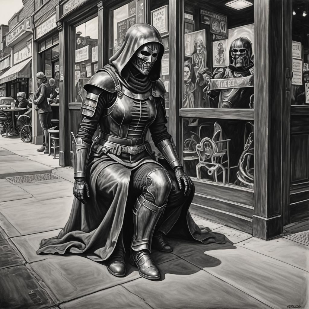 Hyperdetailed Charcoal: Rubberwoman and Crusader Ghost