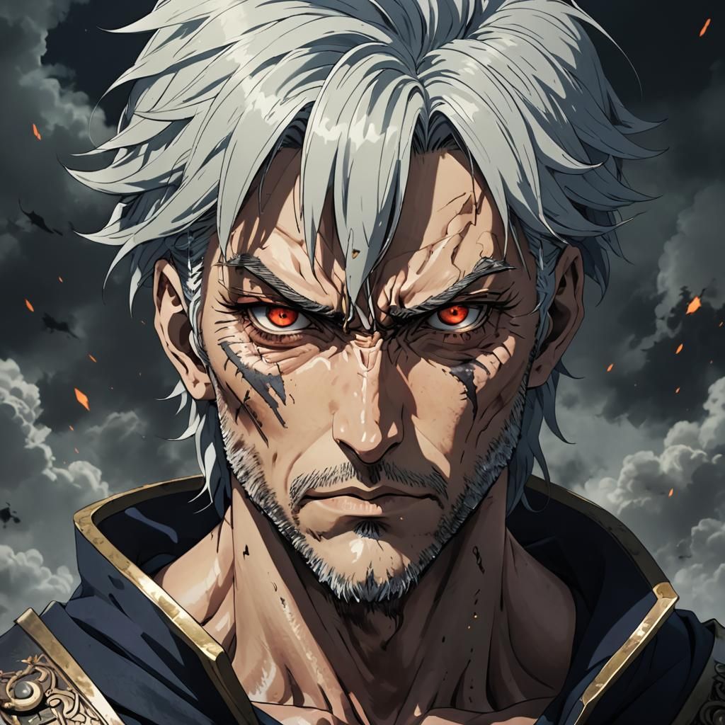 Anime Fantasy: Imposing One-Eyed Man Portrait