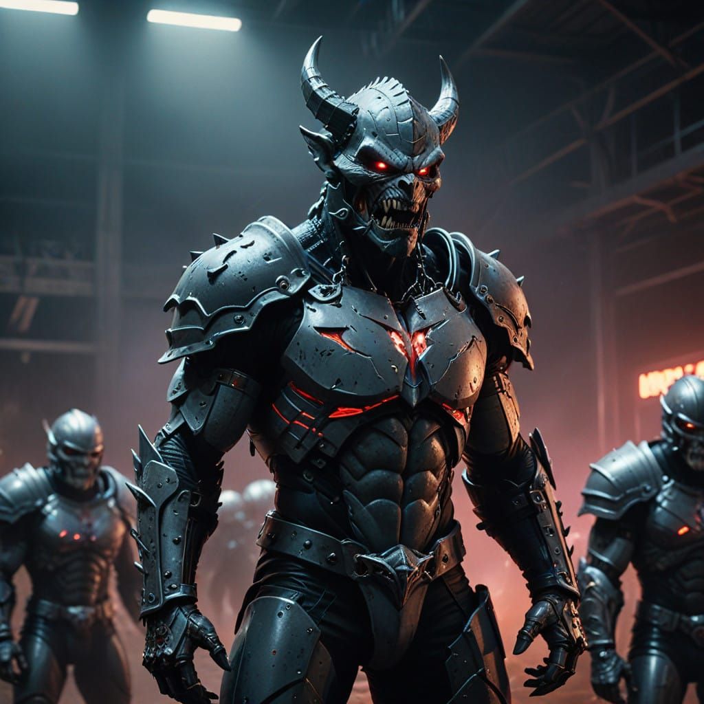 Cyberpunk Gargoyles Gridiron Team in Hyper-Violent Blood Spo...