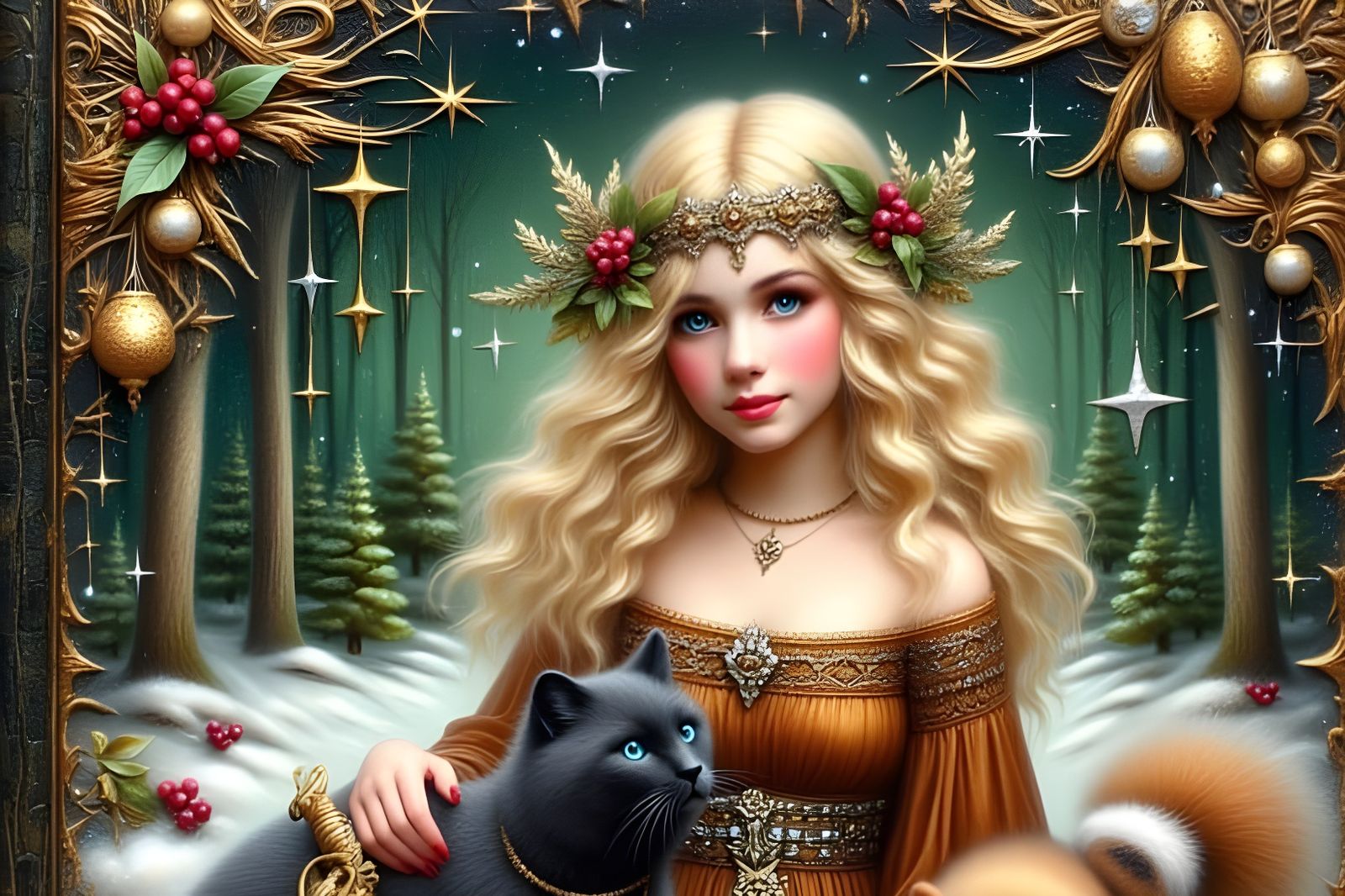 Victorian Goddess in Whimsical Woodland Wonderland