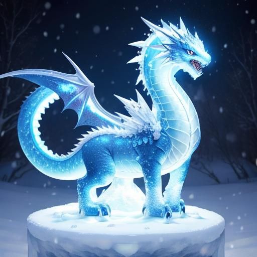 Cute Ice Dragon's Christmas Snowball Fight
