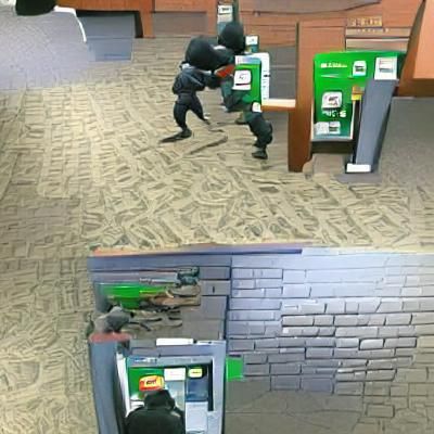 Dramatic Bank Robbery Scene Unfolds