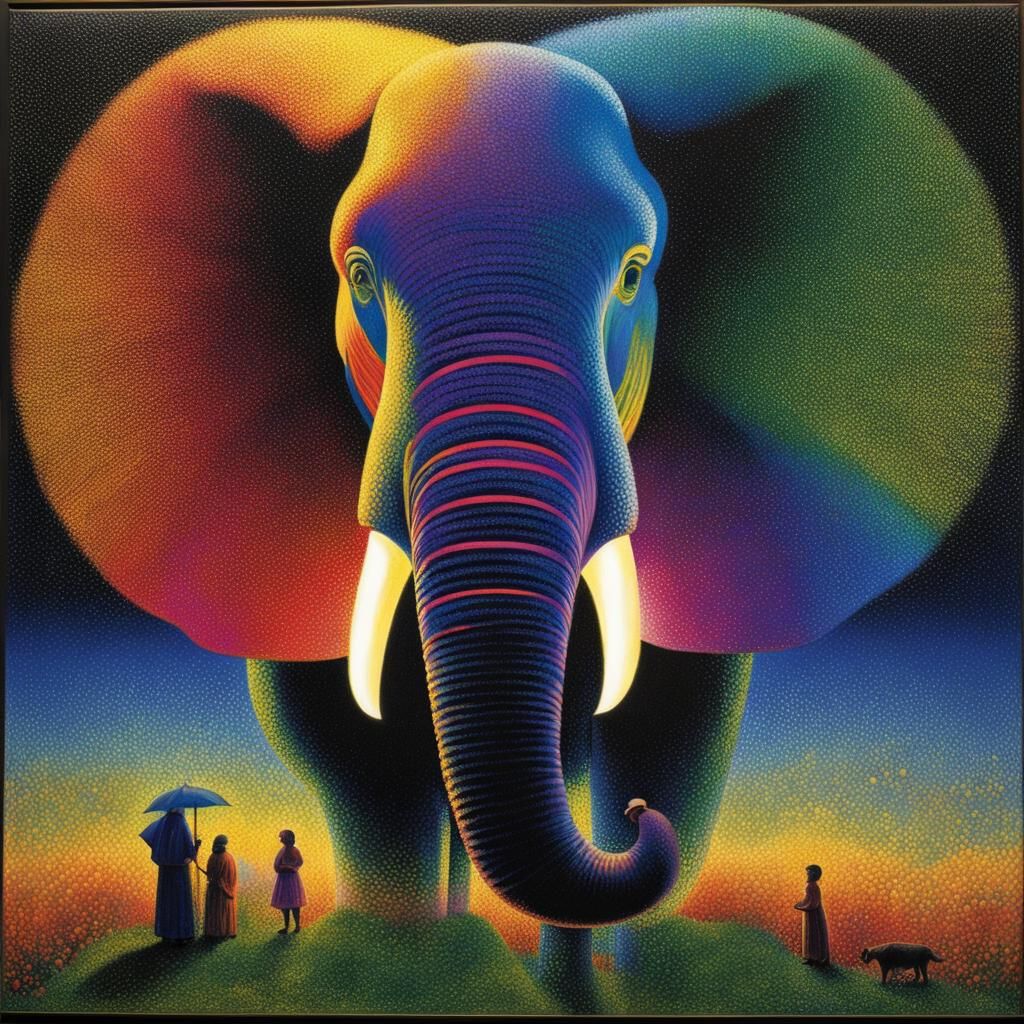 Textnographic Eden Project in Pointillist Style