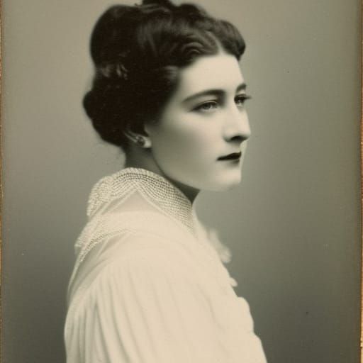 Vintage Photo of Woman in 1900s Dress