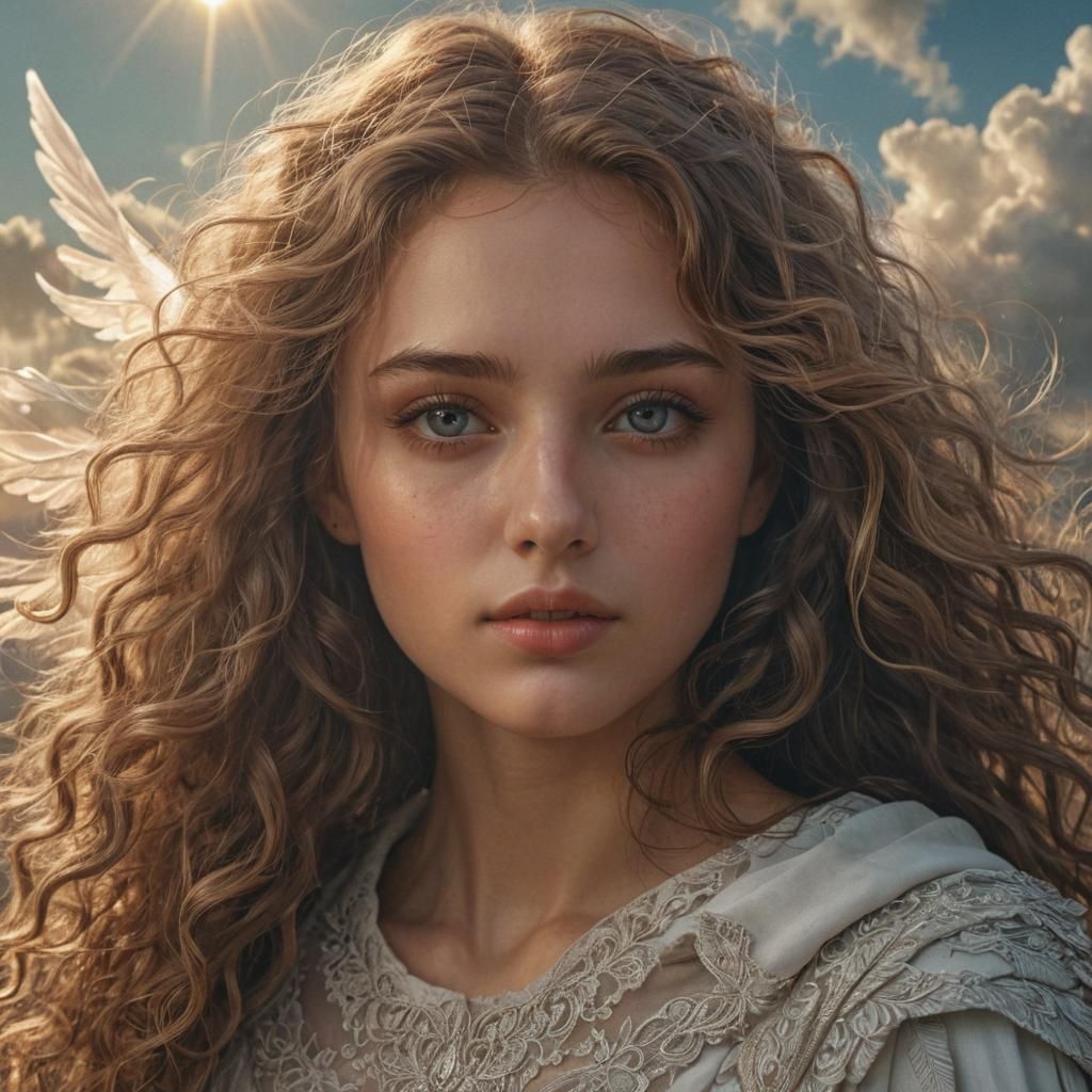 Radiant Angel in Sunlight Digital Matte Painting