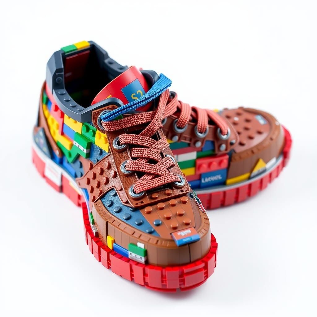 Intricately Detailed Lego Shoe Sculpture