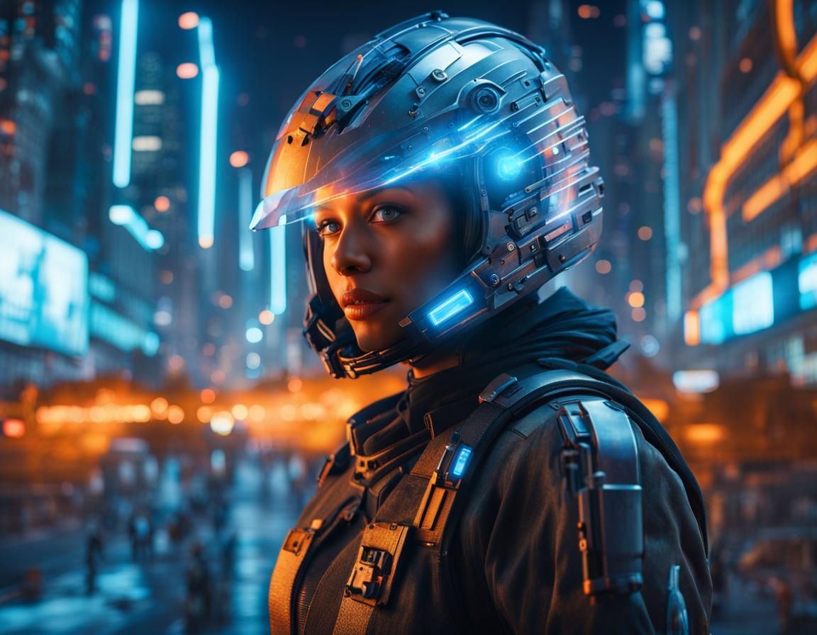 Futuristic Hologram Portraits in Cyberpunk Style