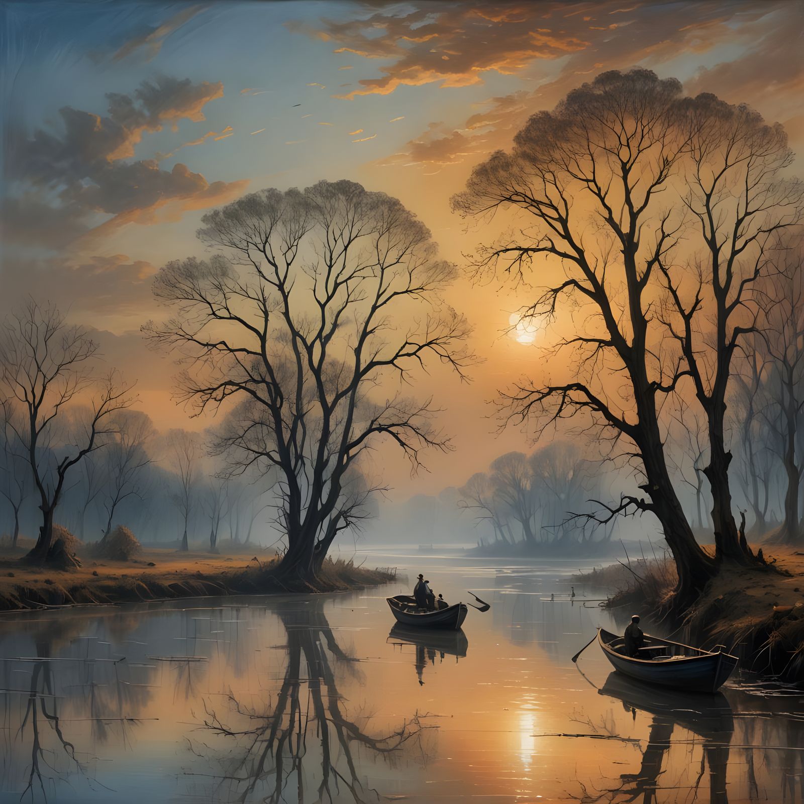 Ethereal Orinoco River Dusk Inspired by Romanticism