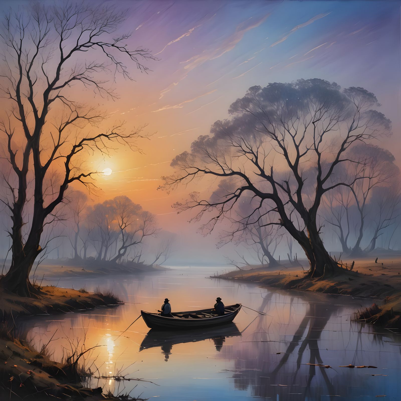 Orinoco River Dusk in Luminous Romanticism Style