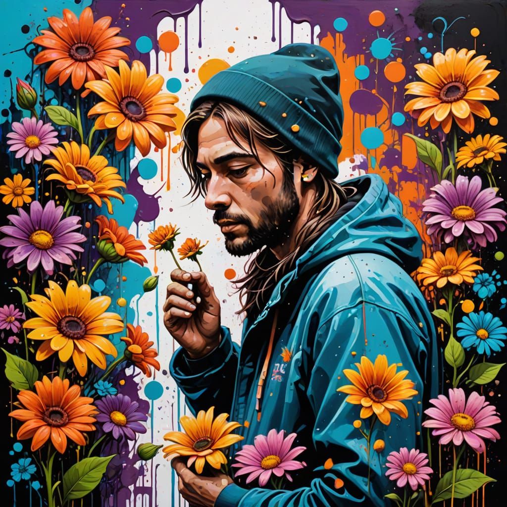 Vibrant Street Art with Common Floral Scents