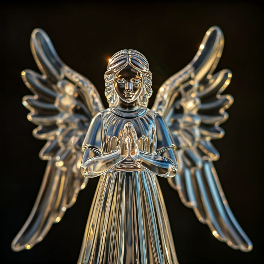 Crystal Angel with Prismatic Rainbow Light